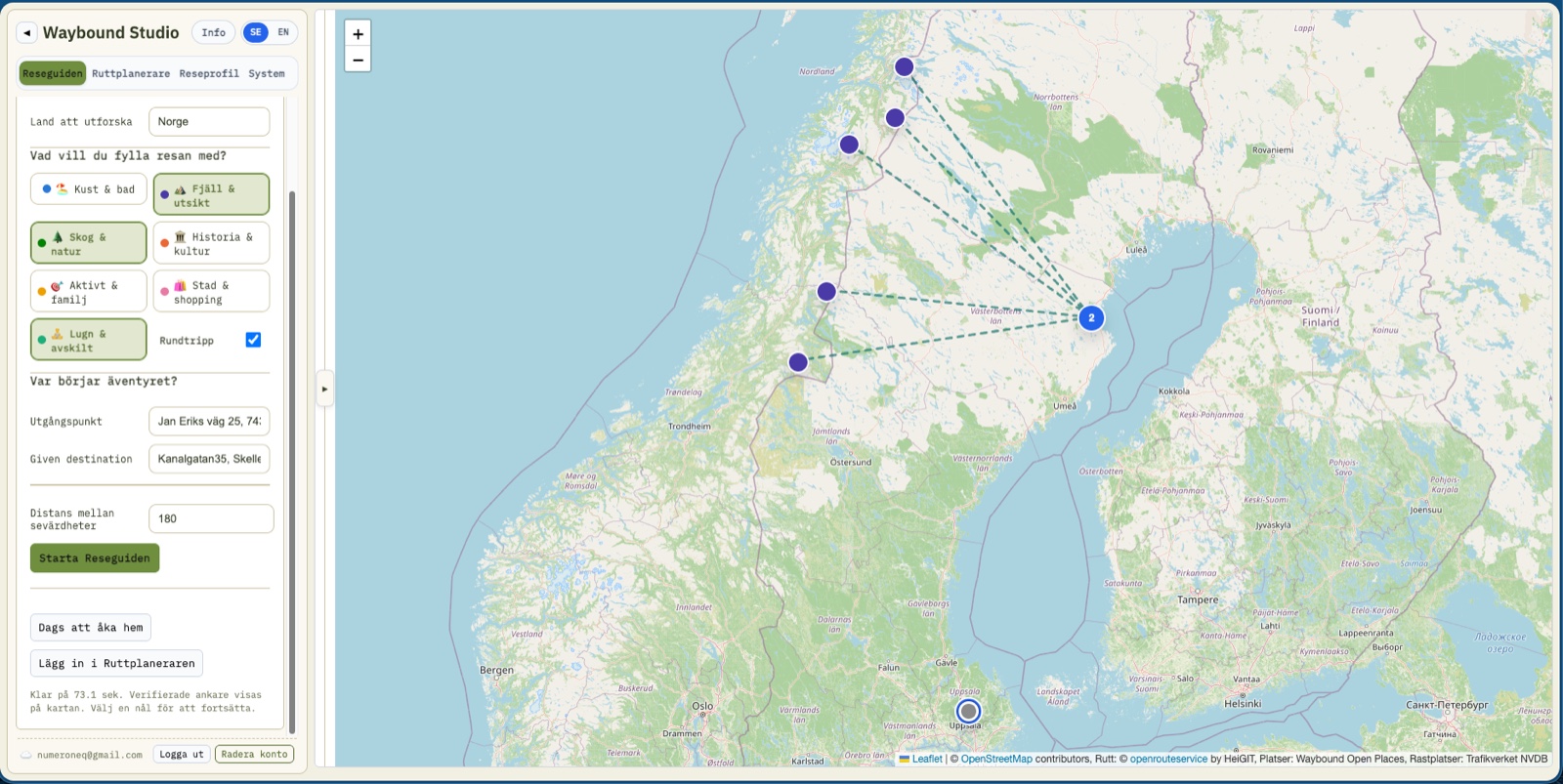 Reseguide resultat