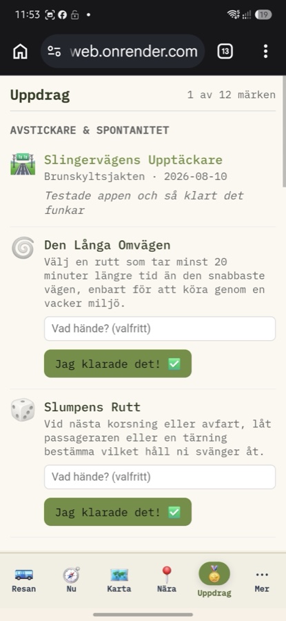 Uppdragslistan